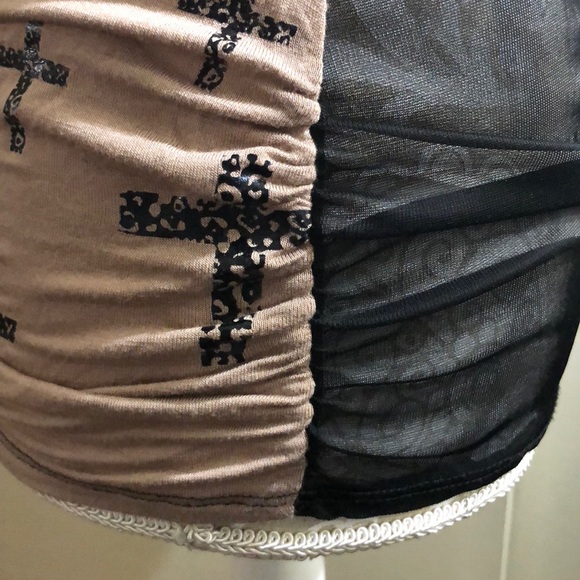 Medium nude and black fashion top - Picture 4 of 4